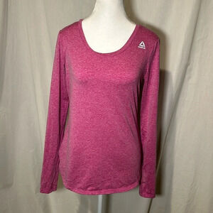 Fuchsia hi lo Reebok long sleeve running shirt size xs